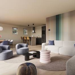 The Woonkamer of Type 10P Extra Luxe Wellness - 10ELW in Landal De Wielsche Dreef