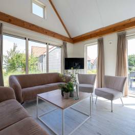The Woonkamer of nr. 403 - type Waddenlodge 8 in Vakantiepark Boomhiemke
