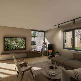 The Woonkamer of Type D - 8L in UplandParcs Harz