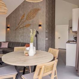 The Woonkamer of Type Strandlodge 4 in Vakantiepark Boomhiemke