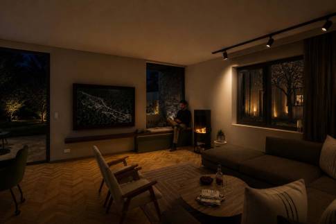 The Woonkamer of Type D - 8L in UplandParcs Harz