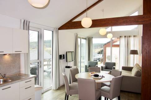 The Woonkamer of nr. 106 - type Landhaus 6 Luxe in Eifelpark Kronenburger See