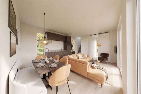 The Woonkamer of Type Bellevue Loft Outdoor - 4-6BE2 in Landal Namur Nature