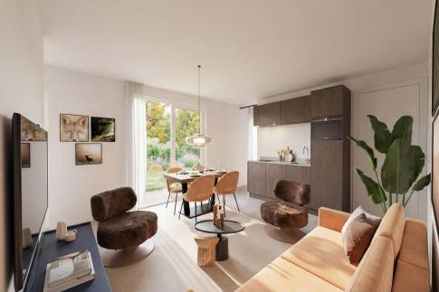 The Woonkamer of Type Lodge de l'Horizon Wellness - 4BE4 in Landal Namur Nature