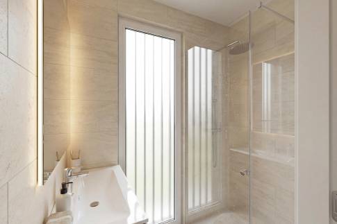 The Badkamer of Type Bellevue Loft Outdoor - 4-6BE2 in Landal Namur Nature
