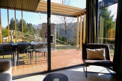 The Woonkamer of Type A Luxe - nr. E10 in UplandParcs Sauerland