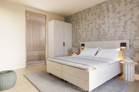 The Slaapkamer of Type 2P Extra Luxe Wellness - 2ELW in Landal De Wielsche Dreef