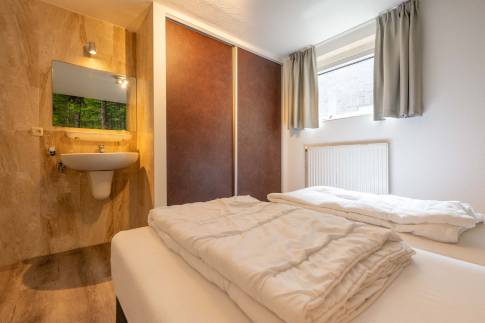 The Slaapkamer 3 of Type Wellness Bungalow - nr. B14 in Vakantiepark De Bosrand