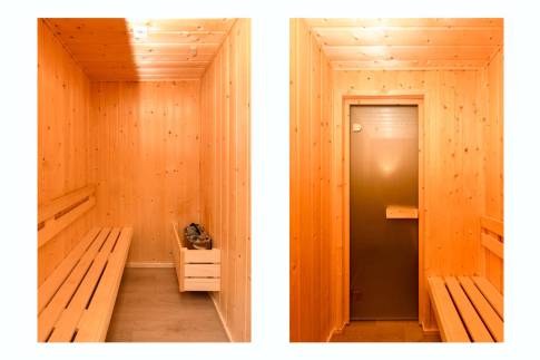 The Sauna of Type Forest Cabin Wellness 4 - nr. 129 in Roompot Vakantiepark Schaijk