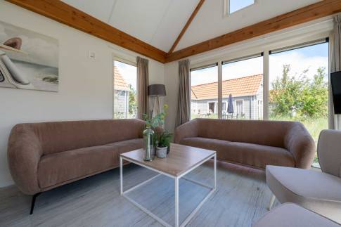 The Woonkamer of nr. 403 - type Waddenlodge 8 in Vakantiepark Boomhiemke