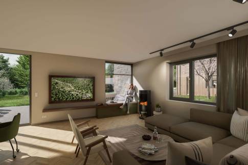 The Woonkamer of Type D - 8L in UplandParcs Harz