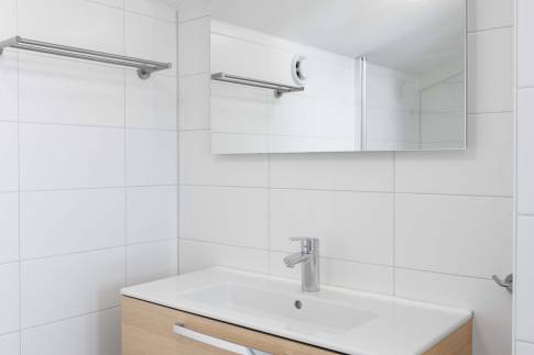 The Badkamer of Type Bungalow 6B - nr. 11 in Duinresort Dunimar