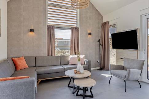The Woonkamer of Type Strandlodge 8 - nr. 36 in Vakantiepark Boomhiemke