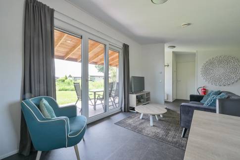 The Woonkamer of nr. 808 - type Mystique in Vakantiepark De Beemster