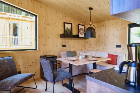 The Woonkamer of Type Boomwoning Luxe 4P - nr. I07 in UplandParcs Sauerland