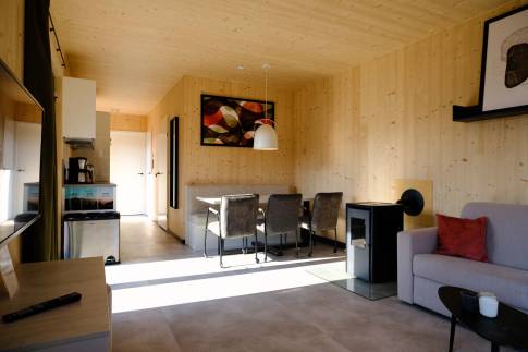 The Woonkamer of Type A Luxe - nr. D08 in UplandParcs Sauerland