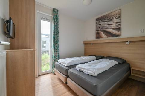 The Slaapkamer 1 of 't Zand nr. 018 - type Lodge 6A in Vakantiepark Callassande