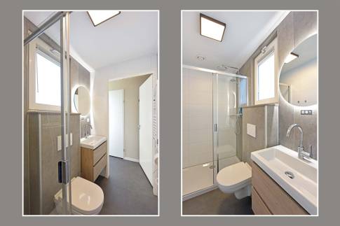 The Badkamer of Type 2BE - Golfbreker nr. 16 in Landal Noordzee Résidence De Banjaard