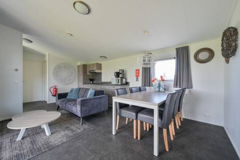 The Woonkamer of nr. 808 - type Mystique in Vakantiepark De Beemster
