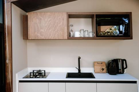 The Keuken of nr. T5 - type Tiny Wellness Cabin 2P in Landgoed De IJsvogel