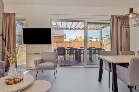 The Woonkamer of Type Strandlodge 8 - nr. 14 in Vakantiepark Boomhiemke