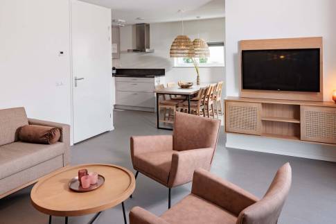 The Woonkamer of Type Bungalow 6B - nr. 11 in Duinresort Dunimar
