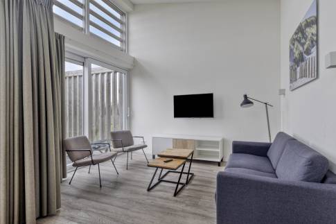 The Woonkamer of nr. 65 - type Bungalow 6A in Landal Beach Resort en Water Village