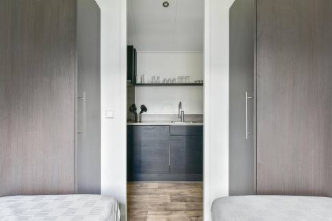 The Slaapkamer 2 of Type Chalet - nr. 226 in Vakantiepark Aan De Maas